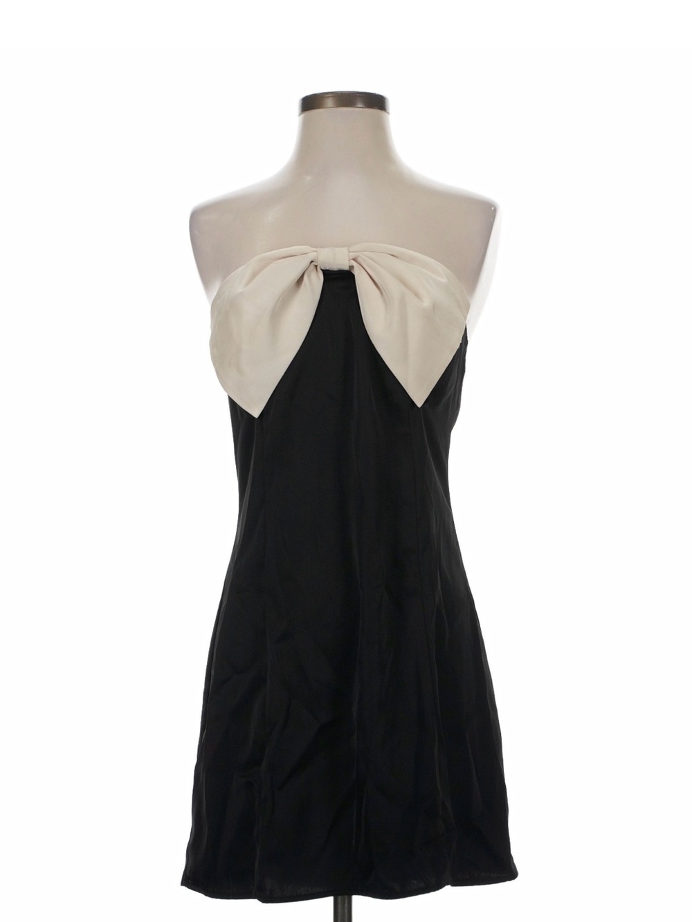 Princess Polly Black Strapless Dress with Cream Bow
